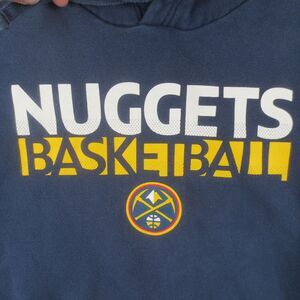 Denver Nuggets NBA Hoodie Mens S Blue Long Sleeve Pullover Sweatshirt Basketball
